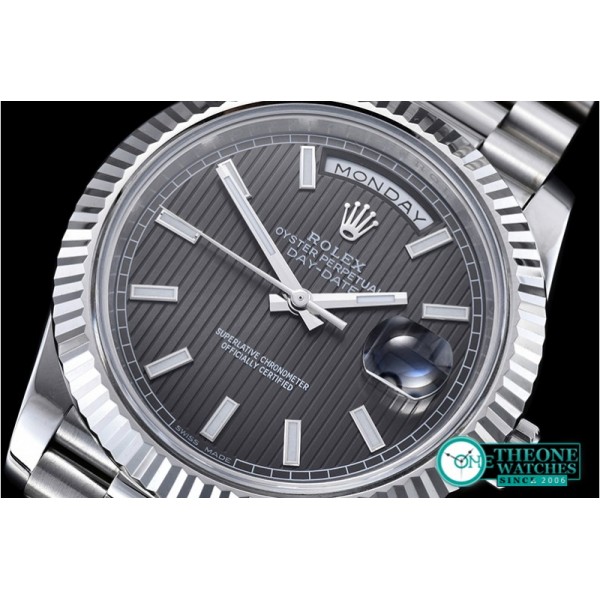 Rolex - DayDate 40mm SS/SS Black Tux Fluted Noob A3255 Mod