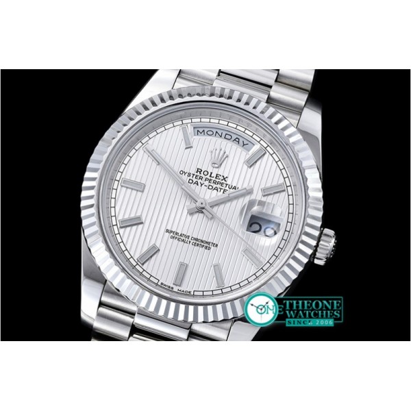 Rolex - DayDate 40mm SS/SS White Tux Fluted Noob A3255 Mod