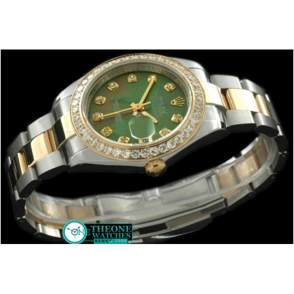 Rolex - SS/YG Oyster MOP Green Diamond Swiss Eta 2671-2