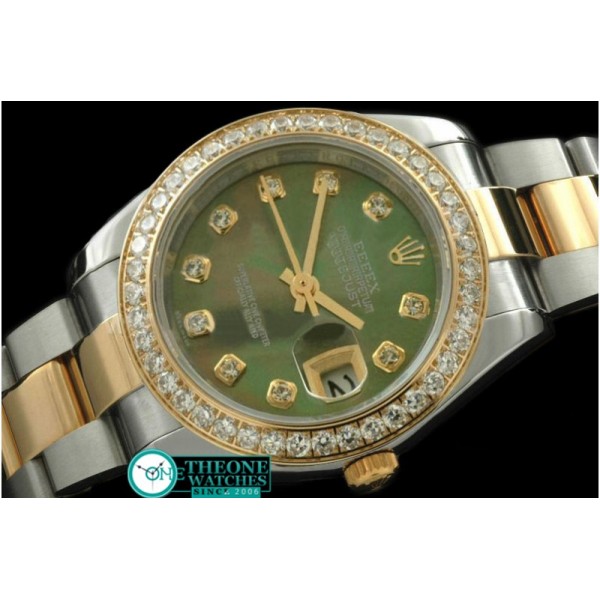 Rolex - SS/YG Oyster MOP Green Diamond Swiss Eta 2671-2