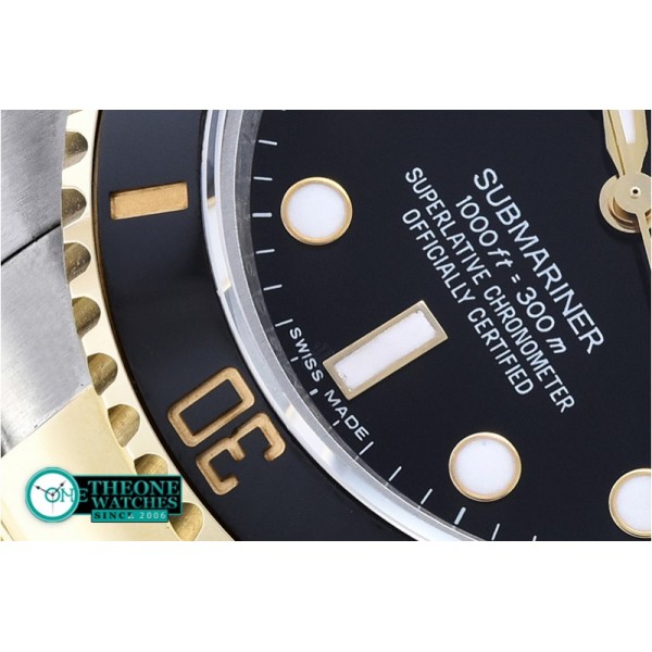 Rolex - Submariner 116613 YG/SS Black BP Ult A3135 Mod