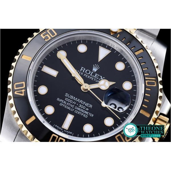 Rolex - Submariner 116613 YG/SS Black BP Ult A3135 Mod