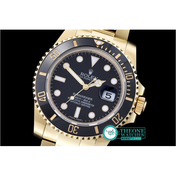 Rolex - Submariner 116618 YG/YG Black BP Ult A3135 Mod