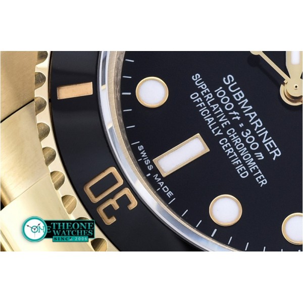 Rolex - Submariner 116618 YG/YG Black BP Ult A3135 Mod