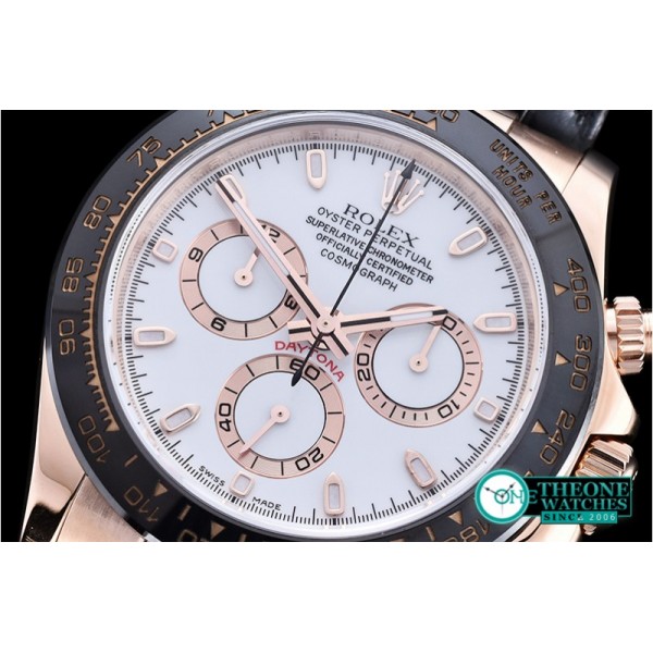 Rolex - Daytona Ref.116515 RG/LE White Stk Noob A7750 Mod