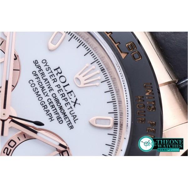 Rolex - Daytona Ref.116515 RG/LE White Stk Noob A7750 Mod