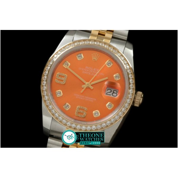 Rolex - SS/YG Jubilee Orange Diam 2836