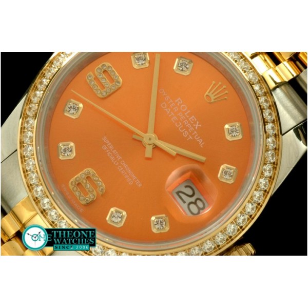 Rolex - SS/YG Jubilee Orange Diam 2836