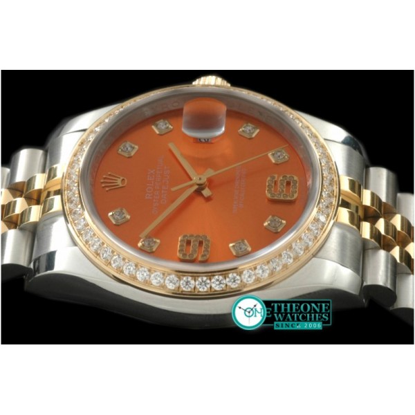 Rolex - SS/YG Jubilee Orange Diam 2836