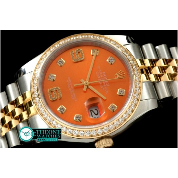 Rolex - SS/YG Jubilee Orange Diam 2836