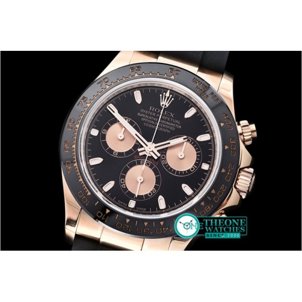 Rolex - Daytona Ref.116515 RG/RU Black/Rose Noob A7750 Mod