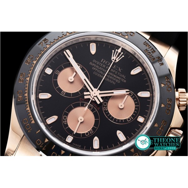 Rolex - Daytona Ref.116515 RG/RU Black/Rose Noob A7750 Mod