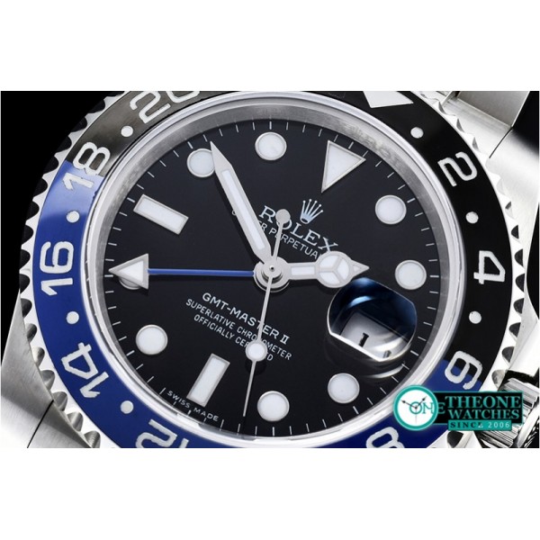 Rolex - GMT II Blue/Black SS/SS Black BP A3186 Mod