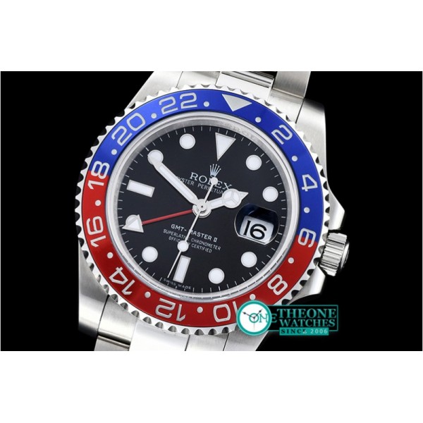 Rolex - GMT II Red/Blue SS/SS Black BP A3186 Mod