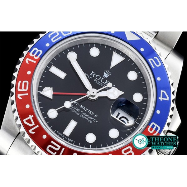 Rolex - GMT II Red/Blue SS/SS Black BP A3186 Mod