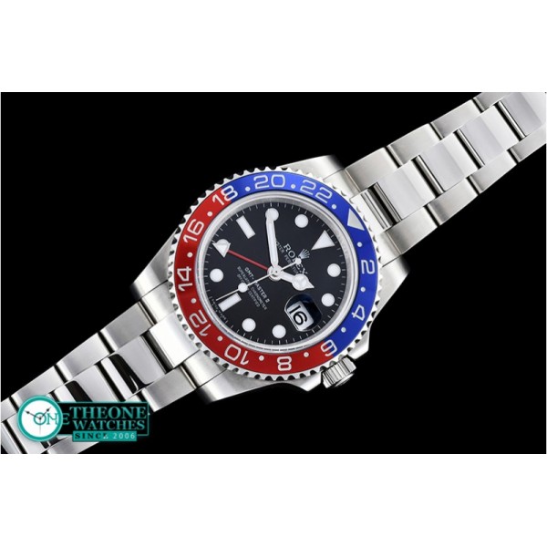 Rolex - GMT II Red/Blue SS/SS Black BP A3186 Mod