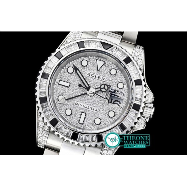 Rolex - GMT II Diams/Blk SS/SS Diams BP A3186 Mod