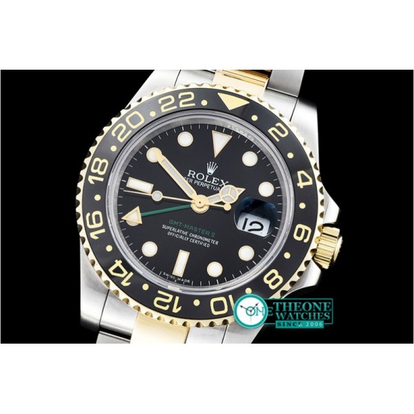 Rolex - GMT II Ref.116713 YG/SS Black BP A3186 Mod