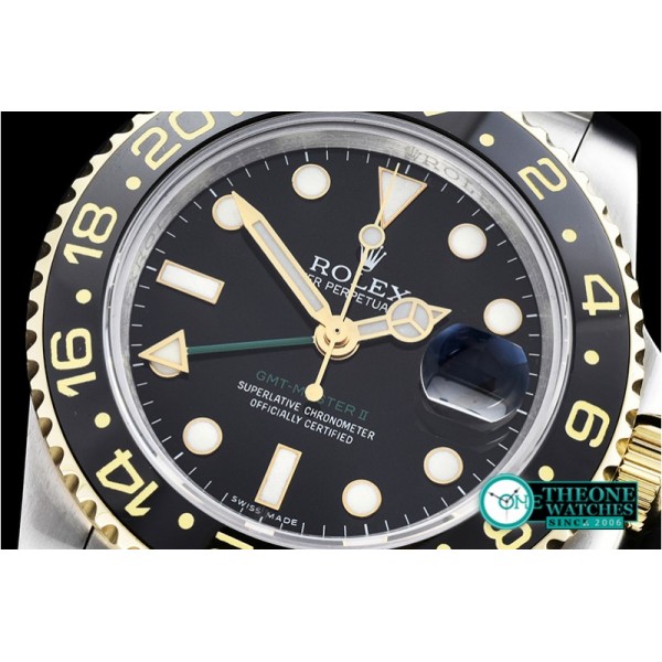 Rolex - GMT II Ref.116713 YG/SS Black BP A3186 Mod