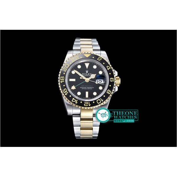 Rolex - GMT II Ref.116713 YG/SS Black BP A3186 Mod