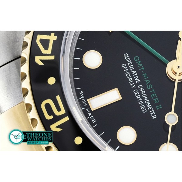 Rolex - GMT II Ref.116713 YG/SS Black BP A3186 Mod