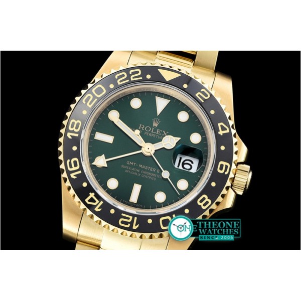 Rolex - GMT II Ref.116718 YG/YG Green BP A3186 Mod