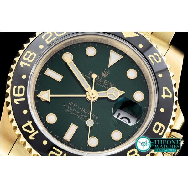 Rolex - GMT II Ref.116718 YG/YG Green BP A3186 Mod