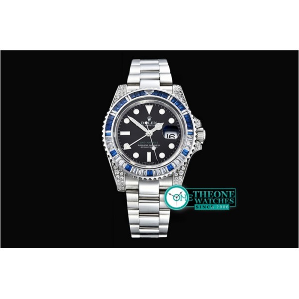 Rolex - GMT II Blue/Wht Rubies SS/SS Blk BP A3186 Mod