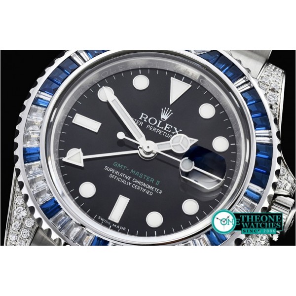 Rolex - GMT II Blue/Wht Rubies SS/SS Blk BP A3186 Mod