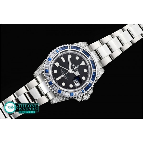 Rolex - GMT II Blue/Wht Rubies SS/SS Blk BP A3186 Mod