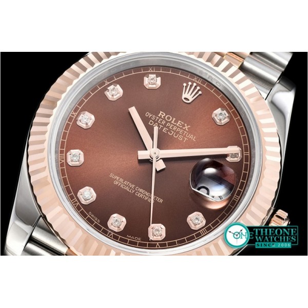 Rolex - DJ2 41mm 18K Wrapped RG/SS Brown Diam Noob A3235 Mod