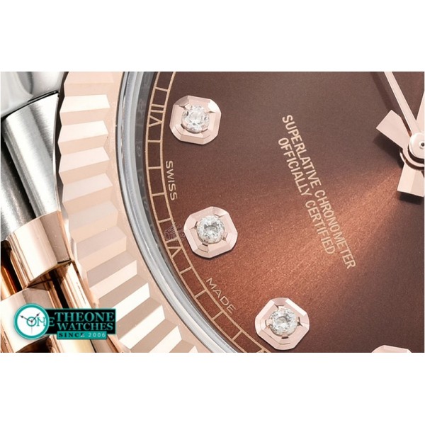 Rolex - DJ2 41mm 18K Wrapped RG/SS Brown Diam Noob A3235 Mod