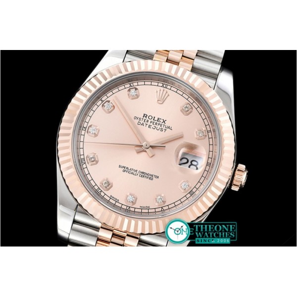 Rolex - DJ2 41mm 18K Wrapped RG/SS Rose Diam Noob A3235 Mod