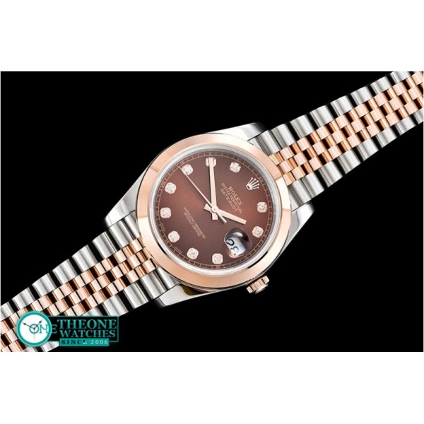 Rolex - DJ2 41mm 18K Wrapped RG/SS Brown Diam Noob A3235 Mod