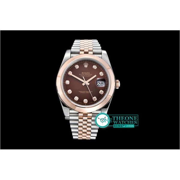 Rolex - DJ2 41mm 18K Wrapped RG/SS Brown Diam Noob A3235 Mod