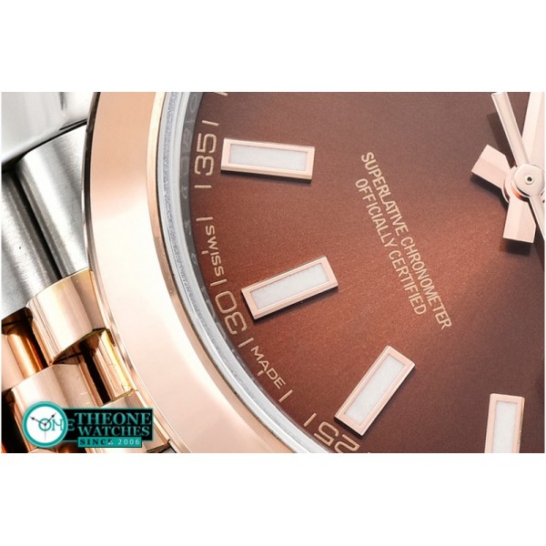 Rolex - DJ2 41mm 18K Wrapped RG/SS Brown Noob A3235 Mod