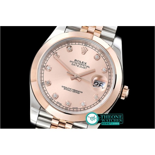 Rolex - DJ2 41mm 18K Wrapped RG/SS Rose Diam Noob A3235 Mod