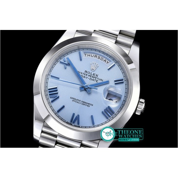 Rolex - DayDate 40mm SS/SS Blue Roman Smth Noob A3255 Mod