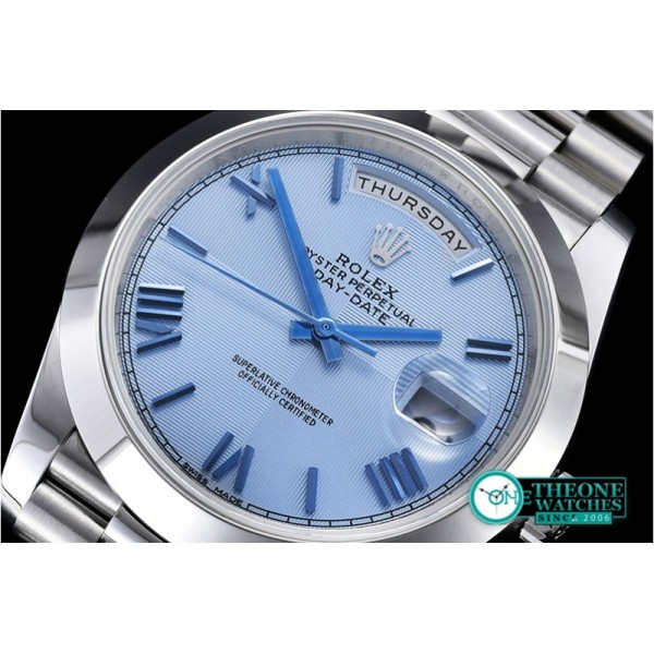 Rolex - DayDate 40mm SS/SS Blue Roman Smth Noob A3255 Mod