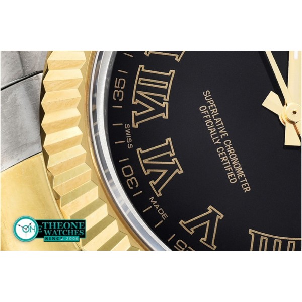 Rolex - DJ2 41mm Oyst Flt YG/SS Blk Roman BP A3136 Mod