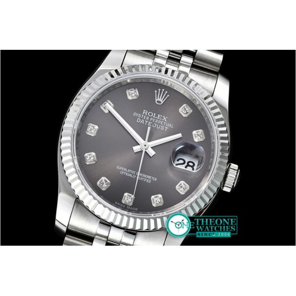 Rolex - DateJust Jub Flt SS/SS Dark Grey Diam BP A3135 Mod