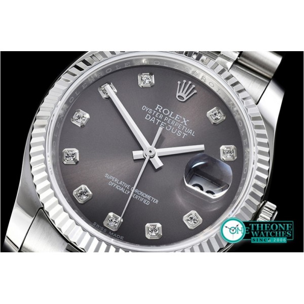 Rolex - DateJust Jub Flt SS/SS Dark Grey Diam BP A3135 Mod