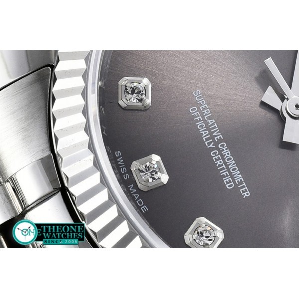 Rolex - DateJust Jub Flt SS/SS Dark Grey Diam BP A3135 Mod