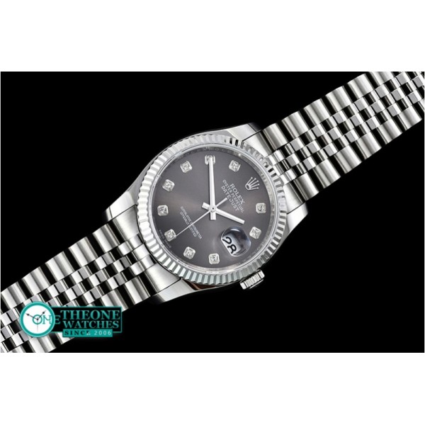 Rolex - DateJust Jub Flt SS/SS Dark Grey Diam BP A3135 Mod