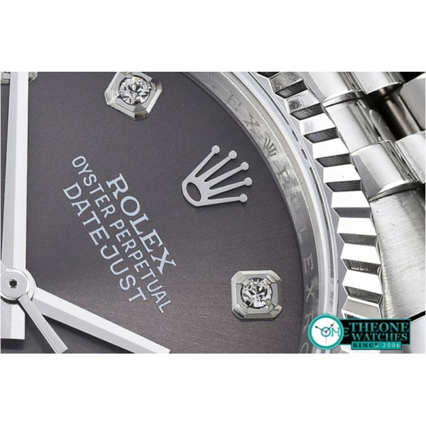 Rolex - DateJust Jub Flt SS/SS Dark Grey Diam BP A3135 Mod