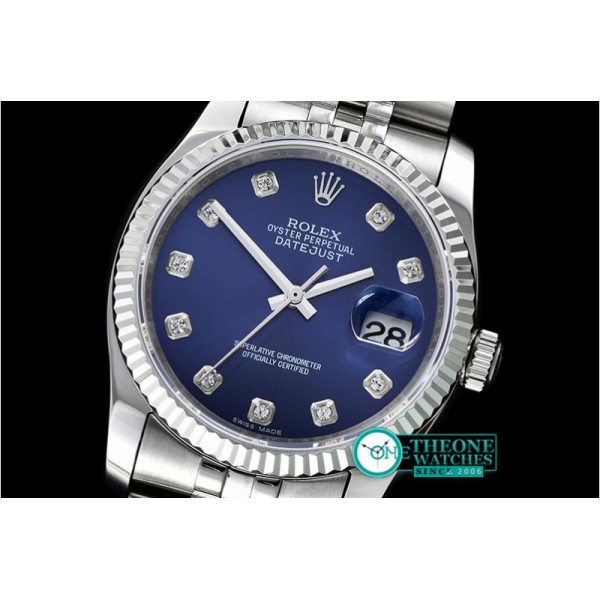 Rolex - DateJust Jub Flt SS/SS Dark Blue Diam BP A3135 Mod