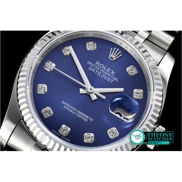 Rolex - DateJust Jub Flt SS/SS Dark Blue Diam BP A3135 Mod