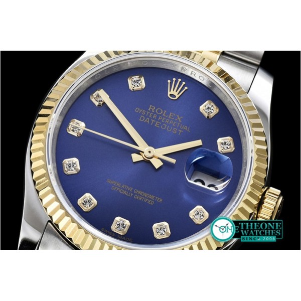 Rolex - DateJust Jub Flt YG/SS Dark Blue Diam BP A3135 Mod