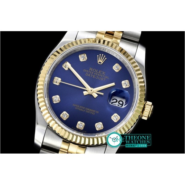 Rolex - DateJust Jub Flt YG/SS Dark Blue Diam BP A3135 Mod