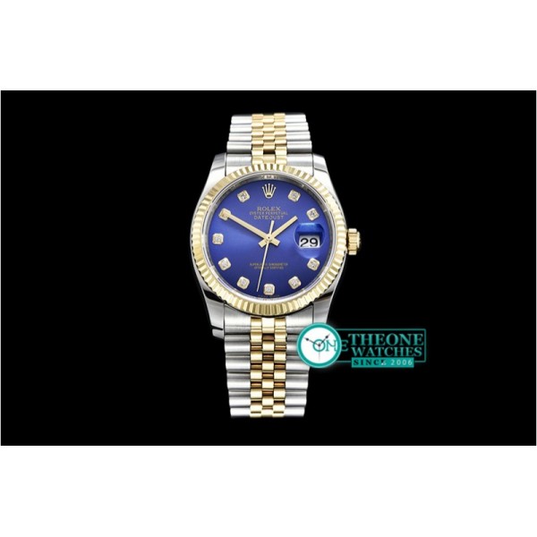 Rolex - DateJust Jub Flt YG/SS Dark Blue Diam BP A3135 Mod